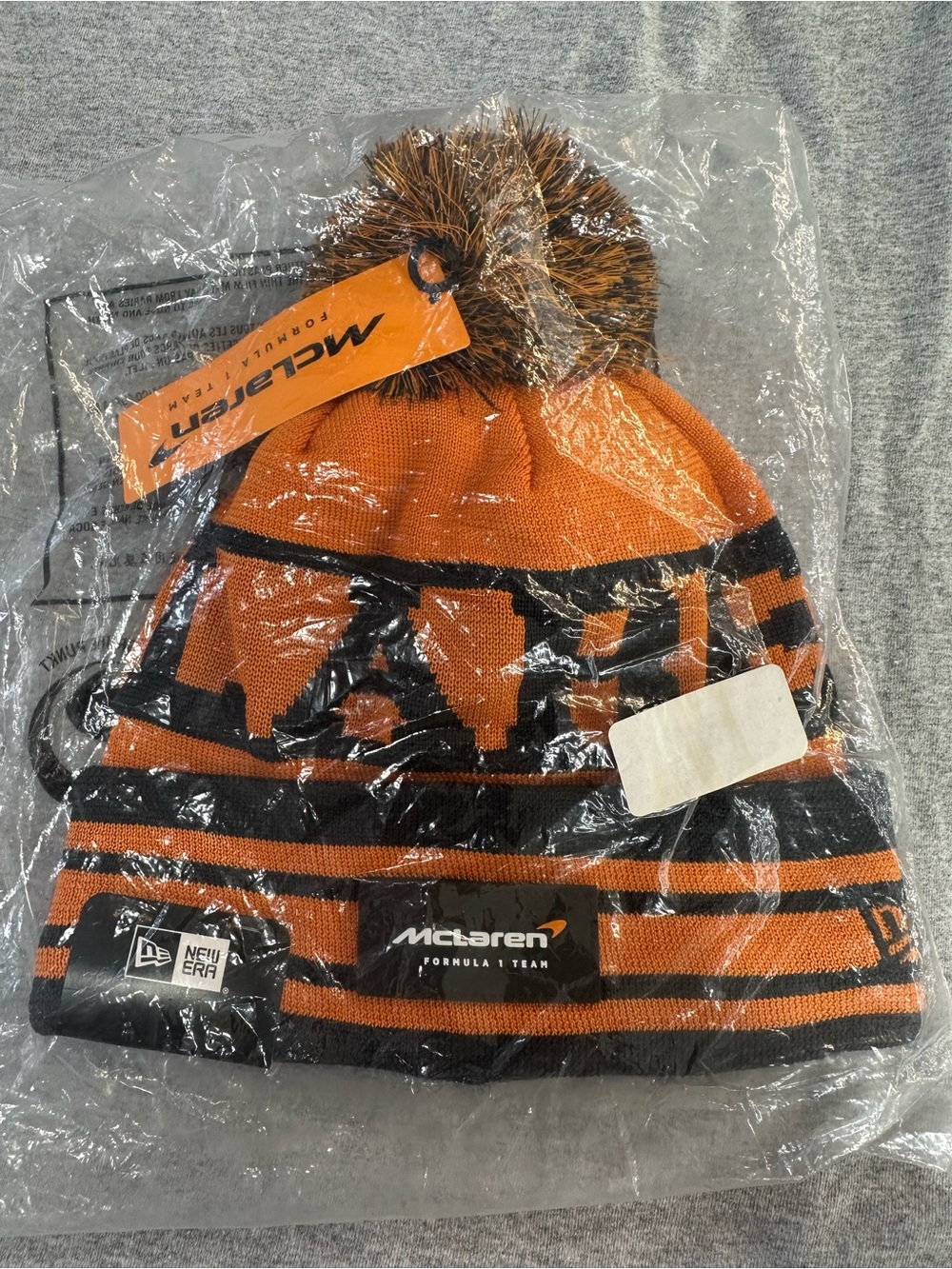McLaren formula 1 racing Orange & Black Pom Beanie - New Era Collaboration